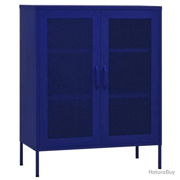 Armoire de rangement design pratique 80 x 35 x 101 cm avec �tag�res r�glables en acier bleu marine