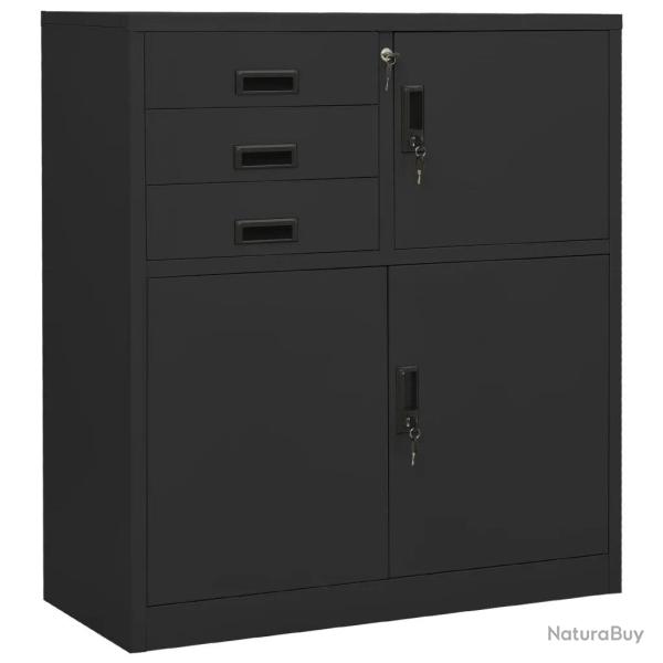 Armoire de bureau avec �tag�re r�glable rangement 90 x 40 x 102 cm design moderne en acier anthraci