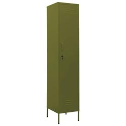 Armoire &agrave; casiers moderne avec 4 &eacute;tag&egrave;res r&eacute;glables bureau 35 x 46 x 180 cm en acier vert olive 02_
