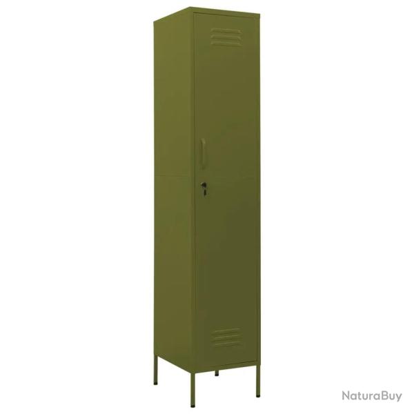 Armoire � casiers moderne avec 4 �tag�res r�glables bureau 35 x 46 x 180 cm en acier vert olive 02_