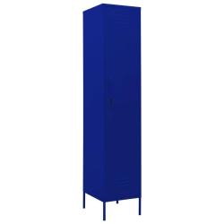Armoire &agrave; casiers moderne 35 x 46 x 180 cm avec 4 &eacute;tag&egrave;res ajustables bureau en acier bleu marine 0