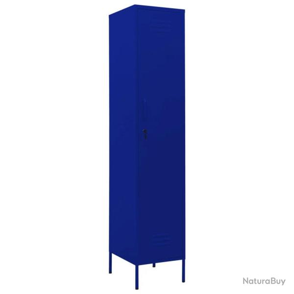 Armoire � casiers moderne 35 x 46 x 180 cm avec 4 �tag�res ajustables bureau en acier bleu marine 0