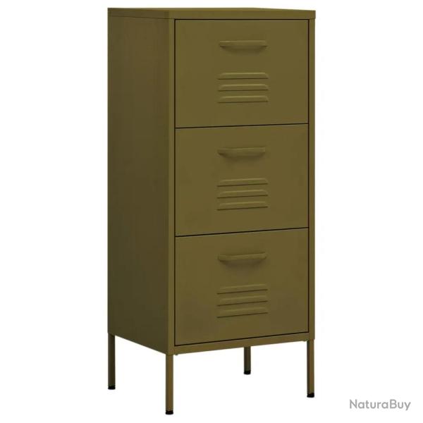 Armoire de rangement pratique 42,5 x 35 x 101,5 cm solide avec tiroirs extensibles en acier vert ol