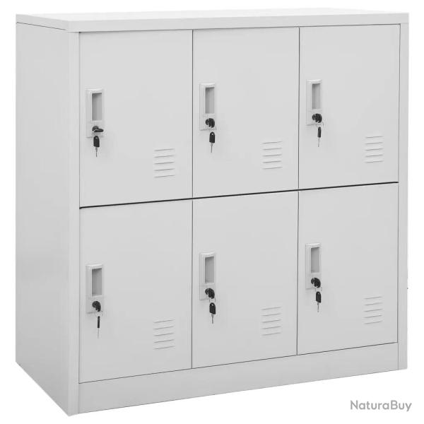 Armoire � casiers moderne rangement 90 x 45 x 92,5 cm avec serrures et grande capacit� en acier gri