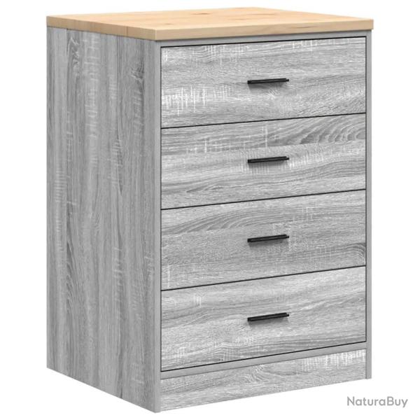Armoire de rangement polyvalente garage 60 x 51 x 85 cm finition mate espace de stockage en bois so