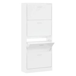Armoire &agrave; chaussures moderne 63 x 24 x 147 cm grand espace de rangement &eacute;l&eacute;gante en bois d'ing&eacute;nier