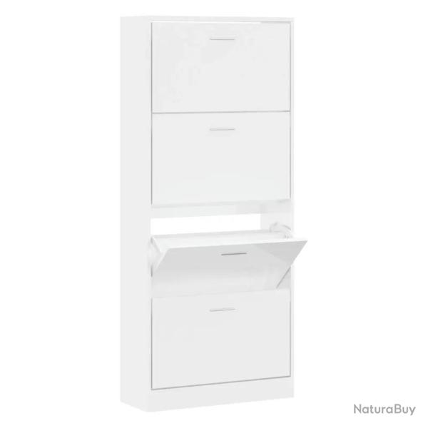 Armoire � chaussures moderne 63 x 24 x 147 cm grand espace de rangement �l�gante en bois d'ing�nier