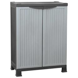Armoire de rangement compacte 68 x 39 x 92 cm avec 2 &eacute;tag&egrave;res verrouillable bureau garage en plasti