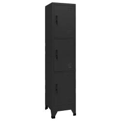 Armoire &agrave; casiers moderne 38 x 45 x 180 cm avec portes verrouillables en acier noir 02_0046997