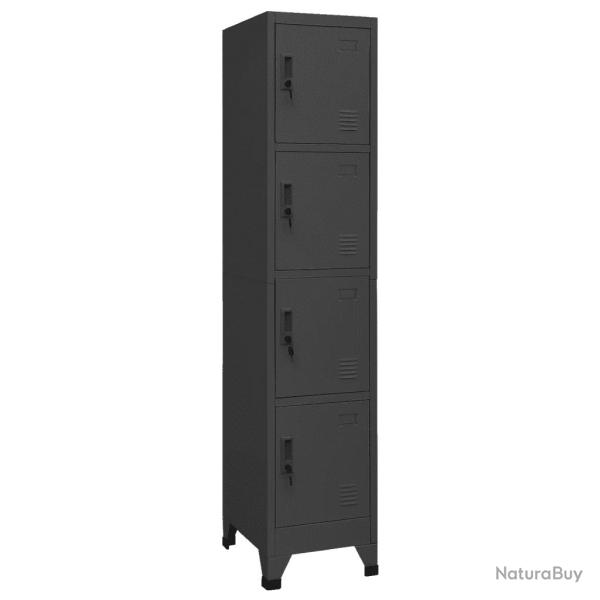 Armoire � casiers moderne polyvalente 38 x 45 x 180 cm rangement s�curis� en acier anthracite 02_00