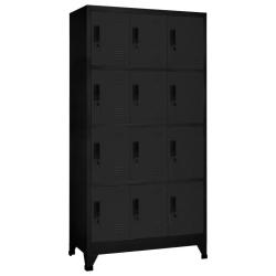 Armoire &agrave; casiers moderne de rangement 90 x 45 x 180 cm avec portes verrouillables ambiance bureau