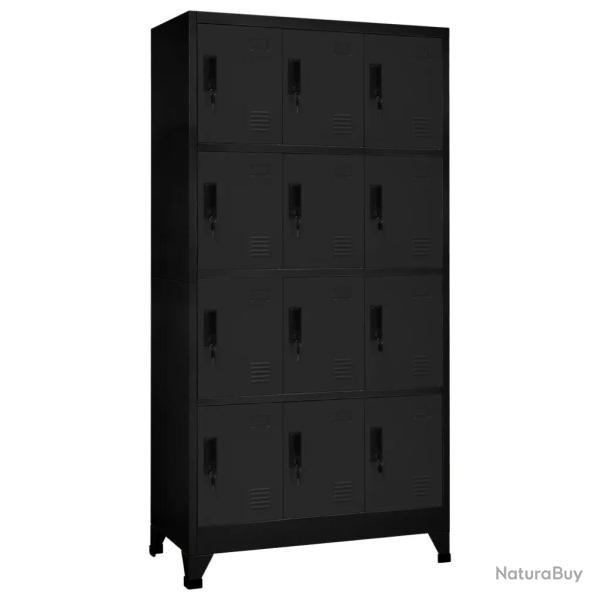 Armoire � casiers moderne de rangement 90 x 45 x 180 cm avec portes verrouillables ambiance bureau