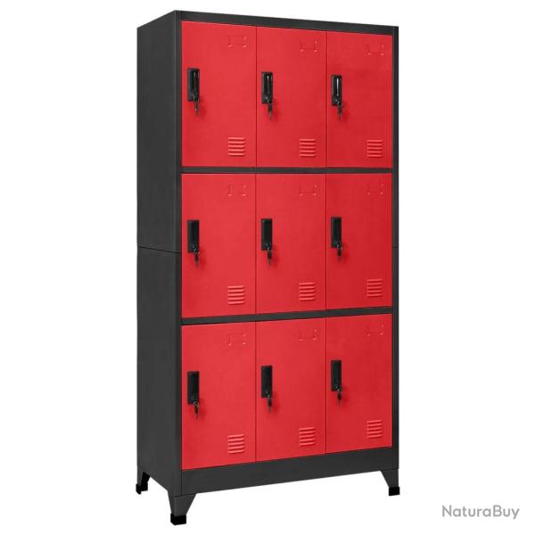 Armoire � casiers moderne design 90 x 45 x 180 cm verrouillable ambiance contemporaine en acier ant