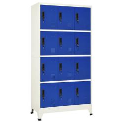 Armoire &agrave; casiers moderne pour bureau 90 x 45 x 180 cm avec porte &eacute;tiquette design en acier gris 02
