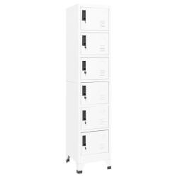 Armoire &agrave; casiers moderne 38 x 40 x 180 cm avec portes verrouillables blanc en acier blanc 02_00470