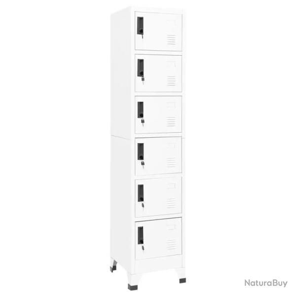 Armoire � casiers moderne 38 x 40 x 180 cm avec portes verrouillables blanc en acier blanc 02_00470
