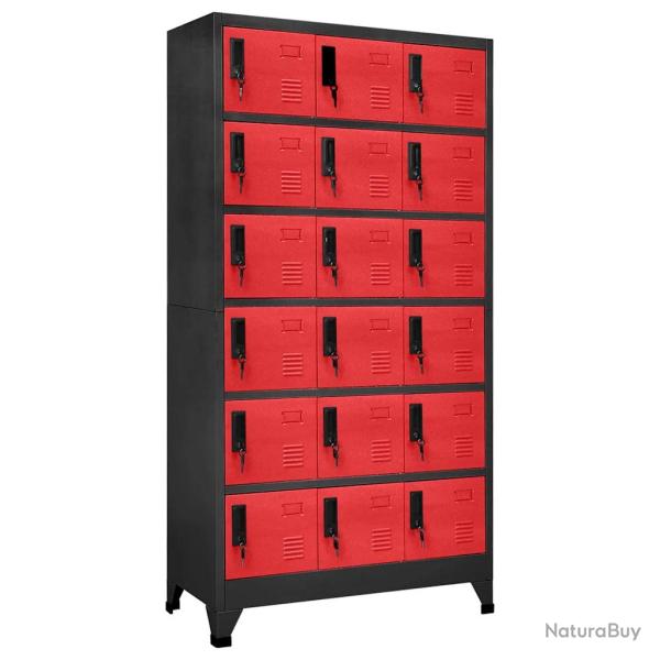 Armoire � casiers moderne avec portes verrouillables 90 x 40 x 180 cm en acier anthracite 02_0047043