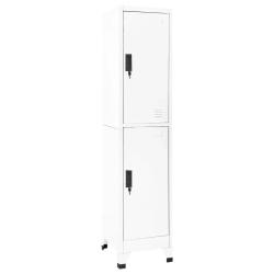 Armoire &agrave; casiers moderne durable 38 x 45 x 180 cm avec portes verrouillables bureau en acier blanc