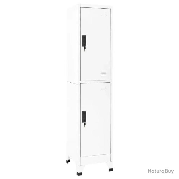 Armoire � casiers moderne durable 38 x 45 x 180 cm avec portes verrouillables bureau en acier blanc