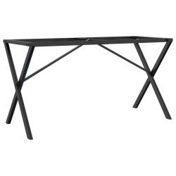 Pieds de table &agrave; manger cadre en X 140 x 60 x 73 cm robustes et stables design industriel en acier
