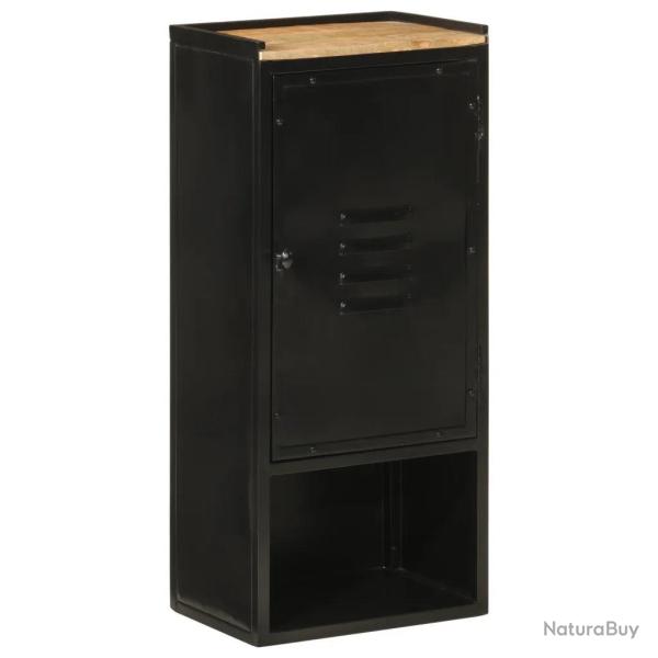 Armoire de salle de bain moderne bois de manguier 40 x 27 x 90 cm avec rangement pratique en fer no
