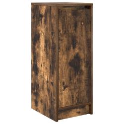 Armoire &agrave; chaussures &eacute;l&eacute;gante 29,5 x 34 x 76 cm rangement pratique en bois d'ing&eacute;nierie ch&ecirc;ne fum&eacute;