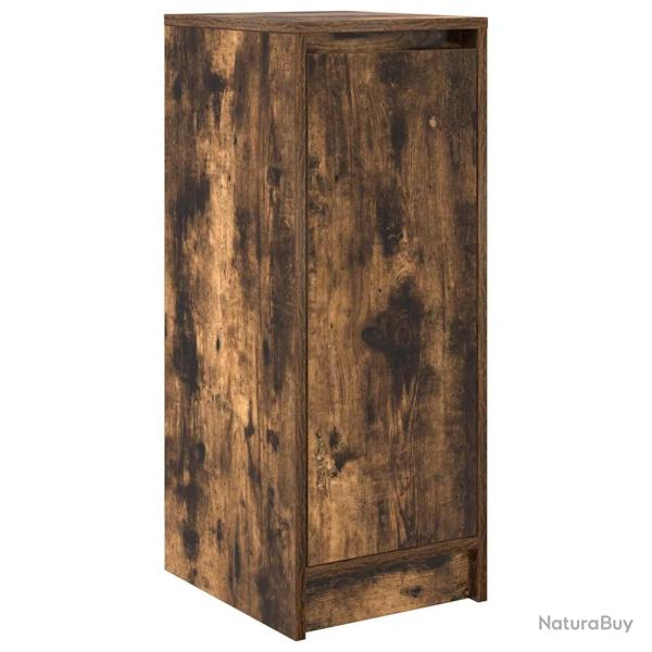 Armoire � chaussures �l�gante 29,5 x 34 x 76 cm rangement pratique en bois d'ing�nierie ch�ne fum�
