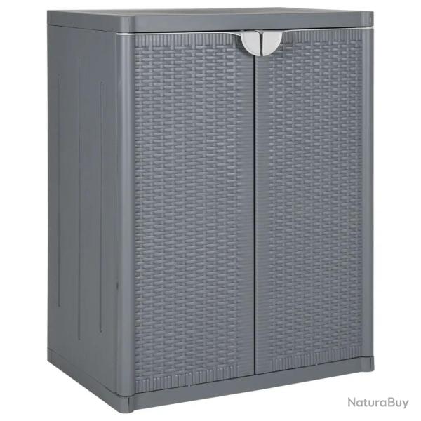 Armoire de rangement de jardin 65 x 45 x 88 cm avec 2 �tag�res design �l�gante en PP gris 02_0047403