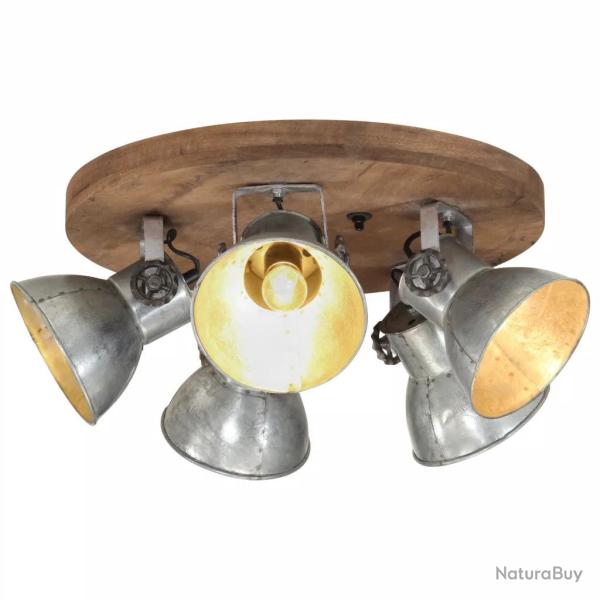 Plafonnier industriel design vintage salon bureau 50 x 50 x 25 cm en fer argent 02_0047488