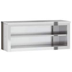 Armoire murale de cuisine avec &eacute;tag&egrave;re 110 x 40 x 46 cm hygi&eacute;nique design moderne en acier inoxydab