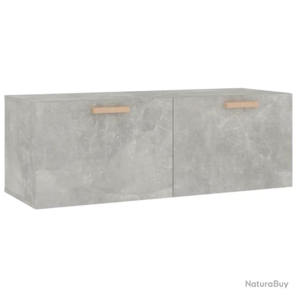 Armoire murale design �l�gante l�g�re rangement 100 x 36,5 x 35 cm en bois d'ing�nierie gris b�ton
