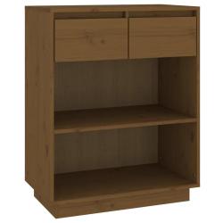 Armoire console en bois de pin massif rustique rangement salon 60 x 34 x 75 cm en bois marron miel