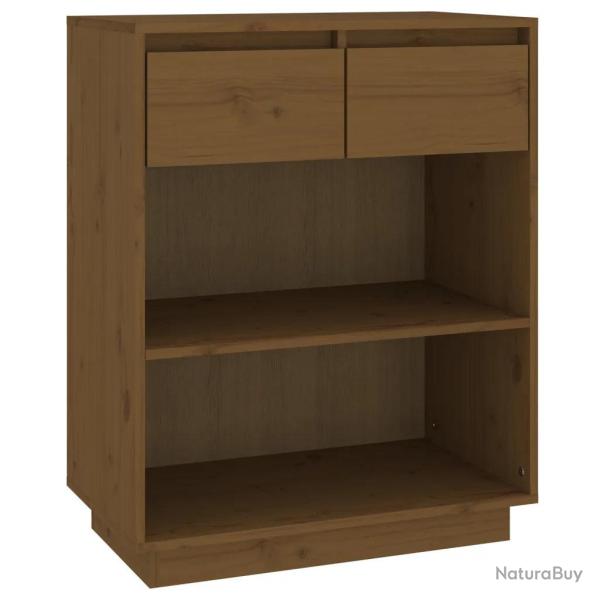 Armoire console en bois de pin massif rustique rangement salon 60 x 34 x 75 cm en bois marron miel
