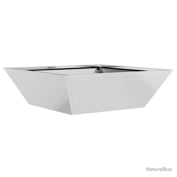 Cache-pot de jardin trap�zo�dal moderne design minimaliste 50 x 50 x 15 cm en acier galvanis� argen