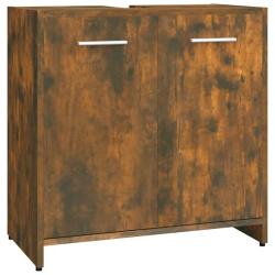 Armoire de bain &eacute;l&eacute;gante design &eacute;pur&eacute; rangement salle de bain 60 x 33 x 60 cm en bois d'ing&eacute;nierie