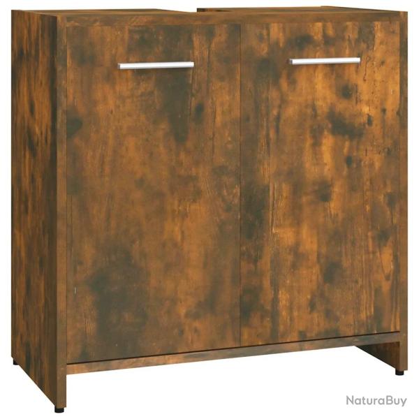 Armoire de bain �l�gante design �pur� rangement salle de bain 60 x 33 x 60 cm en bois d'ing�nierie