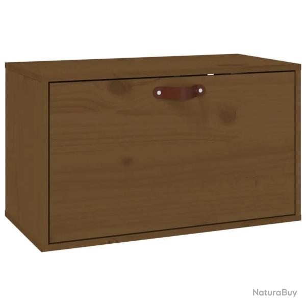 Armoire murale en bois de pin massif style rustique rangement mural 60 x 30 x 35 cm en bois marron