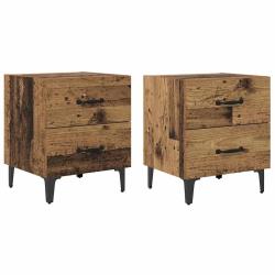 Table de chevet rustique avec tiroir 40 x 35 x 47 cm ergonomique pour rangement chambre en bois anc