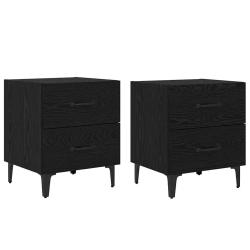 Armoire de lit avec tiroirs rustique pratique espace de rangement 40 x 35 x 47 cm en bois d'ing&eacute;nie