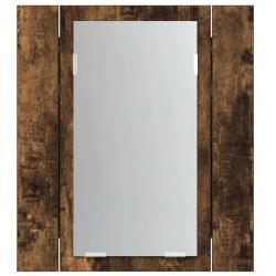 Armoire &agrave; miroir LED murale moderne salle de bain 40 x 12 x 45 cm espace de rangement &eacute;l&eacute;gant en bo