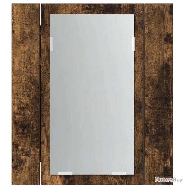 Armoire � miroir LED murale moderne salle de bain 40 x 12 x 45 cm espace de rangement �l�gant en bo