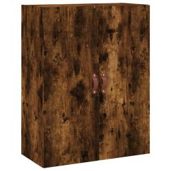 Armoire murale &eacute;l&eacute;gante rangement pratique 69,5 x 34 x 90 cm en bois d'ing&eacute;nierie ch&ecirc;ne fum&eacute; 02_004