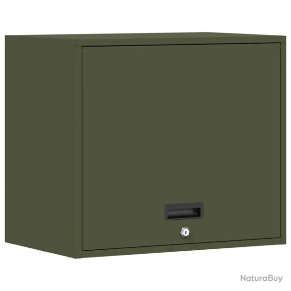 Armoire murale chic minimaliste garage rangement 60 x 40 x 53 cm en acier vert olive 02_0052844