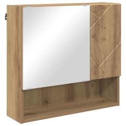Armoire miroir rectangulaire chic minimaliste salle de bain 59 x 17 x 55 cm en bois d'ing&eacute;nierie ch