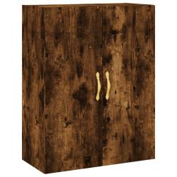 Armoire murale design pratique espace de rangement 69,5 x 34 x 90 cm en bois d'ing&eacute;nierie ch&ecirc;ne fum