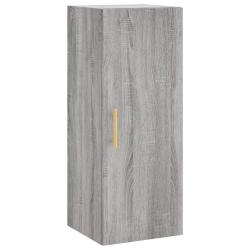 Armoire murale &eacute;l&eacute;gante pratique rangement 34,5 x 34 x 90 cm en bois d'ing&eacute;nierie gris 02_0048659
