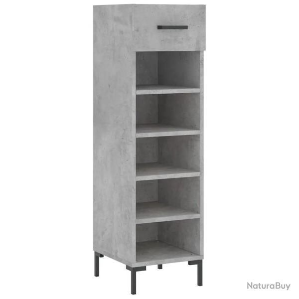 Armoire � chaussures compacte avec tiroir 30 x 35 x 105 cm style industriel en bois d'ing�nierie gr