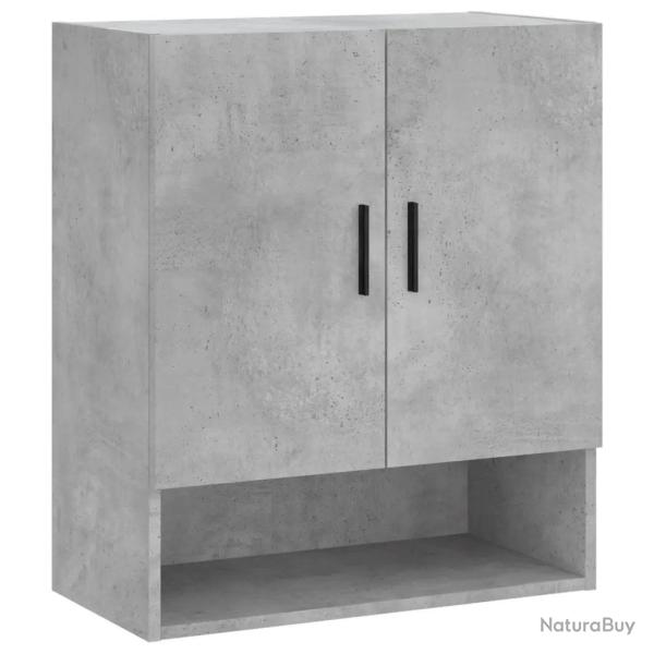 Armoire murale moderne bois d'ing�nierie 60 x 31 x 70 cm avec grand espace de rangement en bois gri