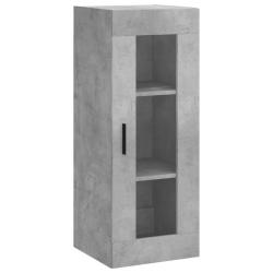 Armoire murale rangement moderne pratique salon 34,5 x 34 x 90 cm en bois gris b&eacute;ton 02_0048692