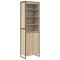 Lot de 2 armoires hautes rectangulaires pratiques modernes 60 x 36 x 200 cm en bois d'ing&eacute;nierie so